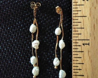 freshwater peal earrings