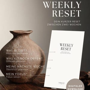WEEKLY RESET | Wochenreflexion & Wochenrückblick PDF | Digitales Journal für einen bewussten Wochenwechsel