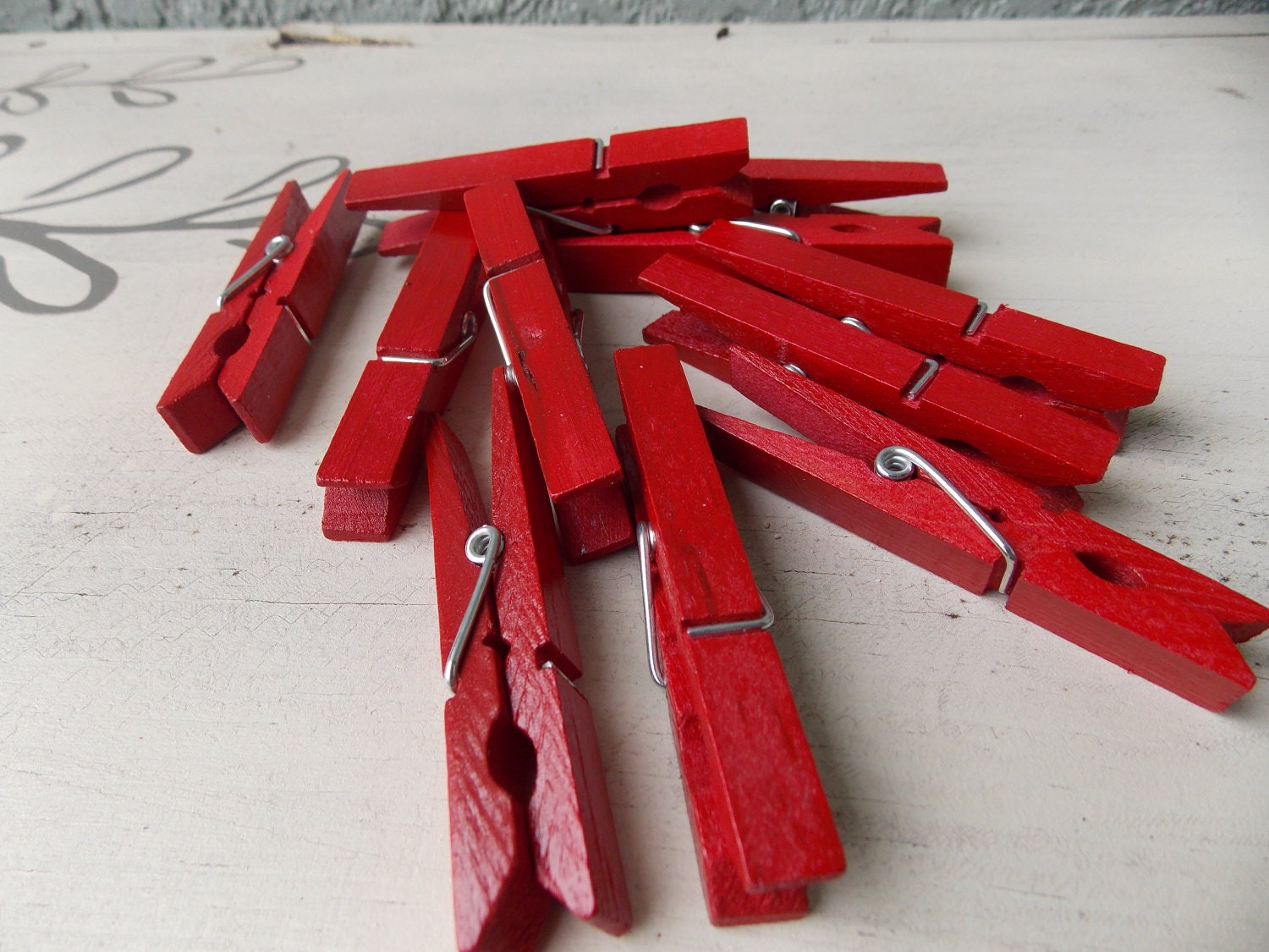 Very Red Clothespins Etsy