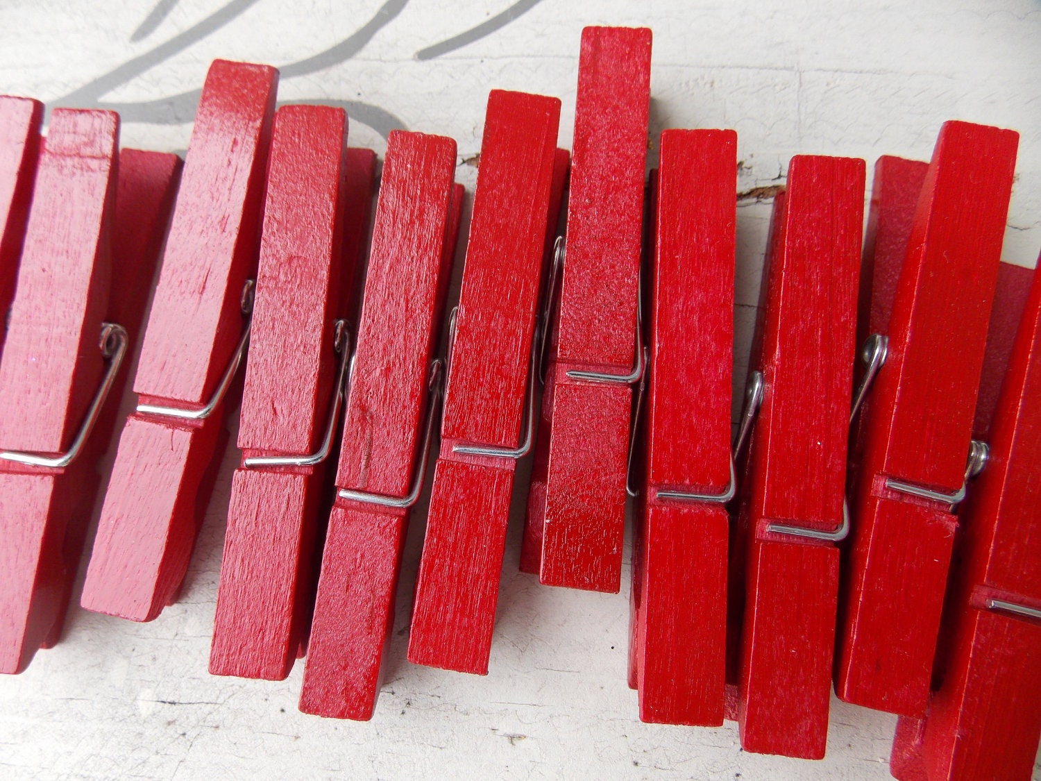 Very Red Clothespins Etsy
