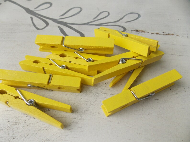 Yellow Sunshine Clothespins Etsy