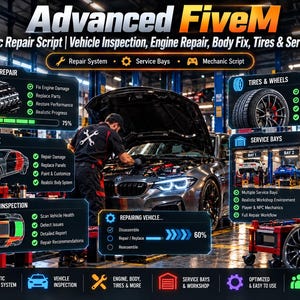 FiveM Vehicle Inspection & Repair Script, Mechanic Job System, Car Diagnostics (QBCore ESX QBX)