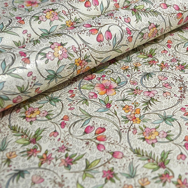 Italian Decorative Craft and Gift Wrap Paper - Pink Floral