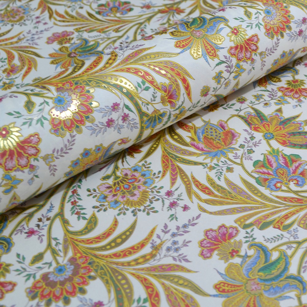 Italian Florentine Decorative Wrapping Paper Rich Floral Etsy