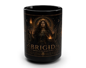 Brigid Goddess of the Sacred Flame Mug | Black 15oz