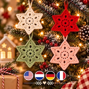 Crochet Snowflake Ornament Pattern | Christmas Snowflake Crochet PDF | Holiday Tree Ornament | Christmas Crochet Decor