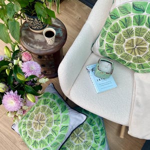 Premium Cushion Cover in Grey and Green