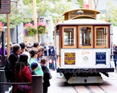 Cable Car Photography, San Francisco, Travel Photography, California Photography, Yellow, Red, Powell Cable Car