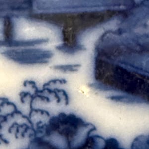 Flow Blue Plate, Java Pattern, Bishop and Stonier England, Blue and White Chinoiserie Display Plate, AS IS condition image 5