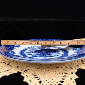 Flow Blue Plate, Java Pattern, Bishop and Stonier England, Blue and White Chinoiserie Display Plate, AS IS condition image 9