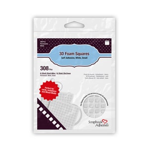 Adhésifs pour scrapbooking, carrés de mousse 3D, 1/4 po.
