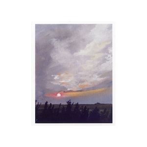 Carte postale tempête de Jen Unger 5,5 pouces sur 4,25 pouces, numérotée et signée, Saskatchewan Art (SKU-POSTC-0012)