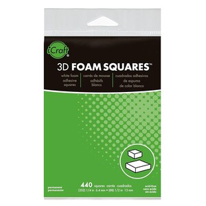 iCraft, carrés de mousse 3D, pack combiné 1/2" et 1/4"