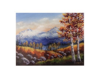 Autumn Oasis - Postcard Print, Autumn Painting, by Jen Unger, 5.5 x 4.25 inches, Numbered and Signed (SKU-POSTC-0009)