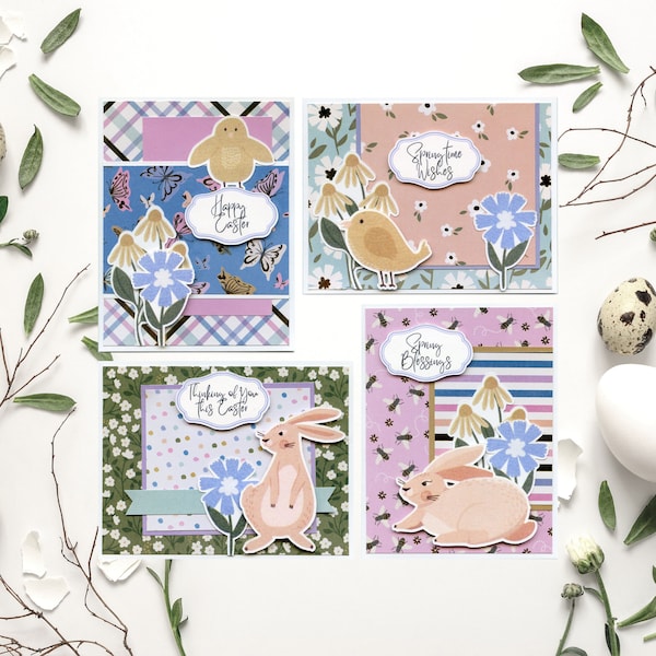 Easter 2022 Card Kit Everything you need to create 4 cards, 7 different sentiments to choose from.