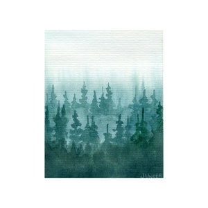 Carte postale - Misty View de Jen Unger 5,5 pouces par 4,25 pouces, numérotée et signée, (SKU-POSTC-0016)