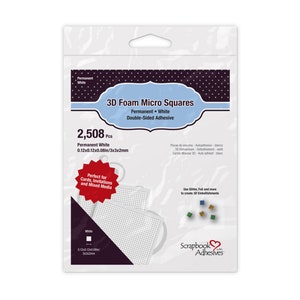 Adhésifs pour scrapbooking, micro-carrés de mousse 3D, 0,12 x 0,12 x 0,08 po
