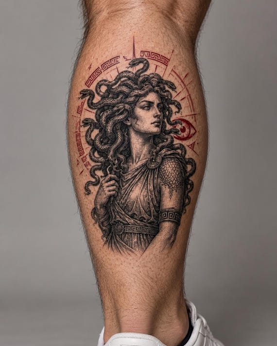 Greek Mythology Large Back Temporary Tattoo | Choose 1 of 80 Fine-Art Designs | 11x17 Statement Tattoo | Gods, Goddesses & Mythic Art