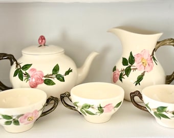 This is Eleanor- Desert Rose Franciscan teapot, pitcher and teacup set