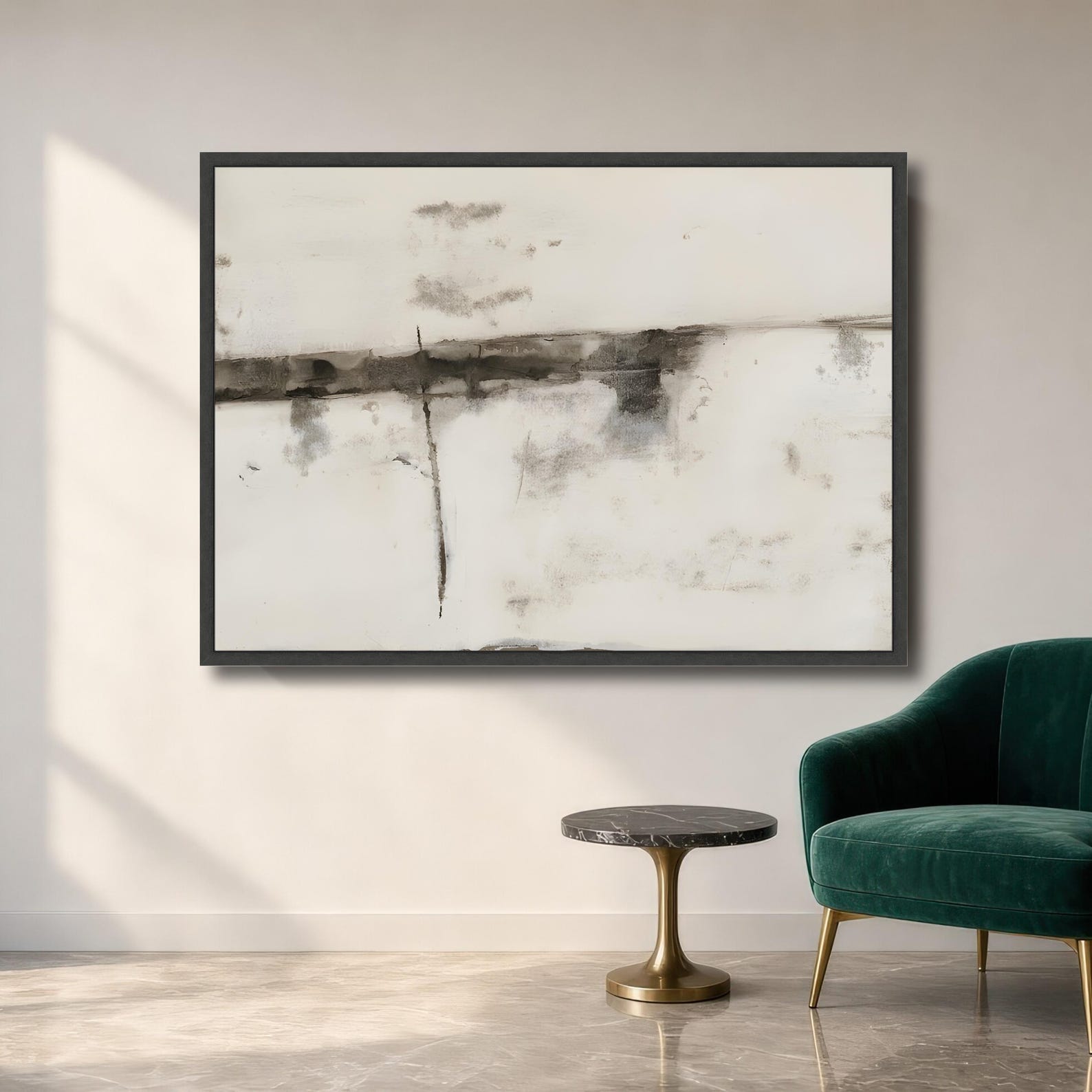 Minimalist Black and White Wall Art Print, Abstract Canvas Print for ...