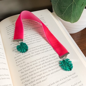 Tropical Palm Leaf Ribbon Bookmark