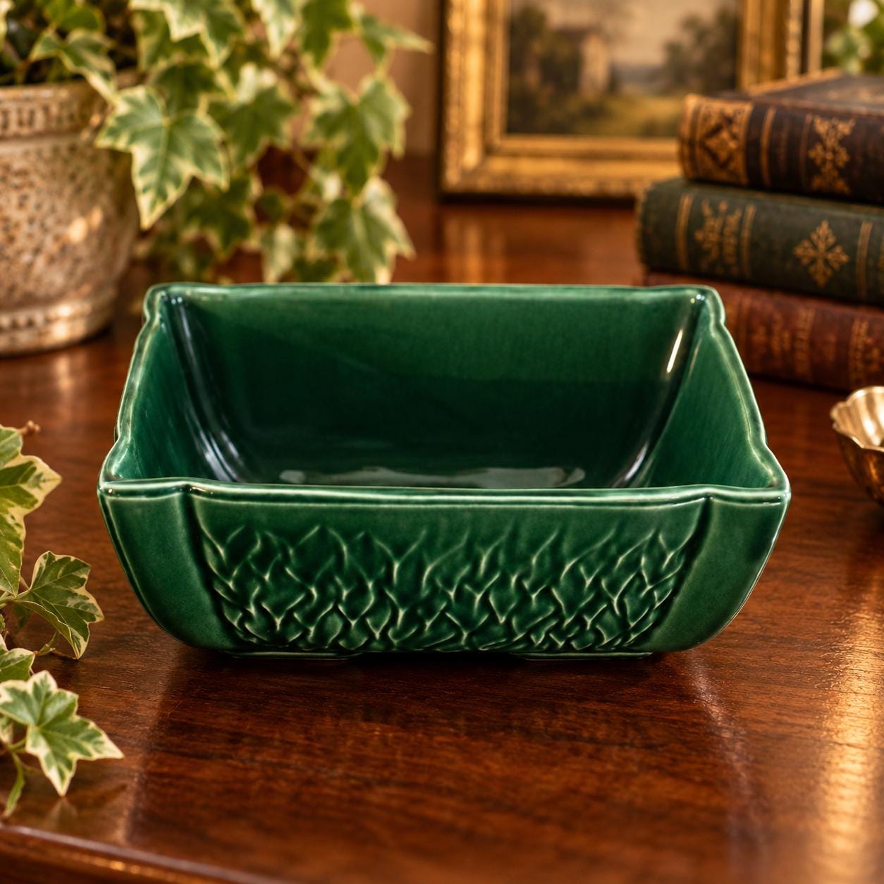 Green Pottery Planter Vintage - Etsy