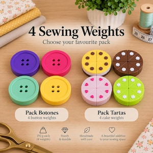 Pack 4 Sewing Weights | Pesos de Costura gigantes para Patrones y Tela | Pattern Weights | Sewing Accessory | Sewing Gift