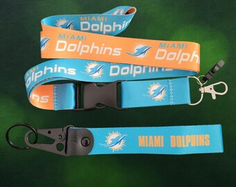 Miami Dolphins Offical Team Lanyard & Keychain Bundle