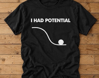 Maglietta con potenziale sarcastico, grafica a spirale discendente, t-shirt con umorismo nero