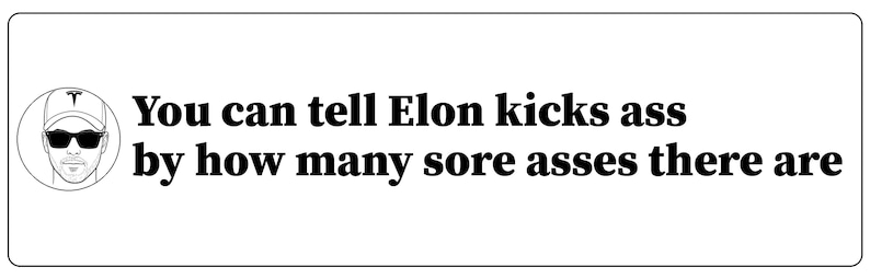 You Can Tell Elon Kicks Ass By How Many Sore Asses There Are Bumper Sticker | Funny Car Decal | Vinyl 11x3 image 2