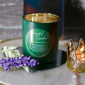Peaceful Freedom Candle - Healing Glow Collection, Grief Gift, Scripture/Affirmation Candle, Grief Gift