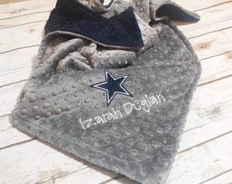 Baby Boy Blanket, Dallas Cowboys Inspired Blanket, Personalized Minky Blanket