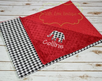 Alabama Crimson Tide Inspired Houndstooth Blanket