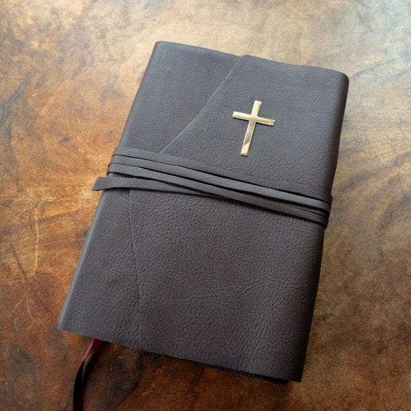 Custom Made to Order Leather Bible Cover Brown (328E)