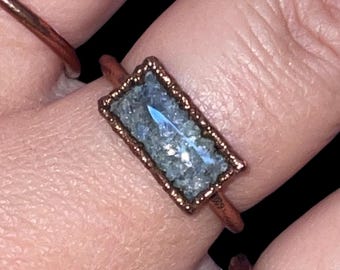 Raw Blue Sapphire Bar Ring