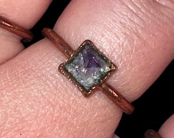Raw Amethyst Square Ring
