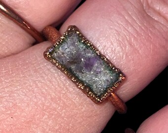 Raw Amethyst Bar Ring