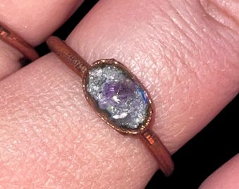Raw Amethyst Oval Ring