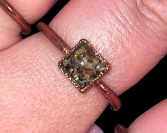 Amber Square Ring