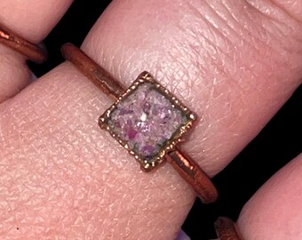 Raw Ruby Square Ring
