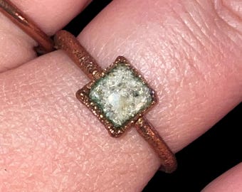 Raw Citrine Square Ring