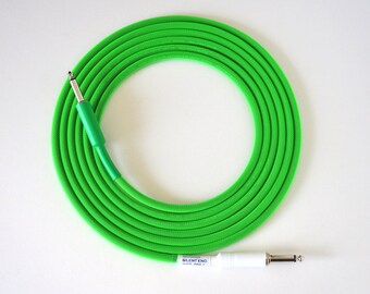 10 ft. Mogami 2524 Cable, Silent tip, Neon Green, Hand Made -New