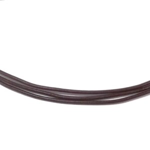 May include: A brown leather choker necklace with multiple strands.