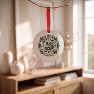 Primo ornamento natalizio del bambino 2024 Renna Acrilico Ricordo Regalo per i neo genitori Decorazione natalizia datata Celebrazione della tappa, con