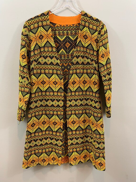 Vintage Handmade Tribal Print Overcoat