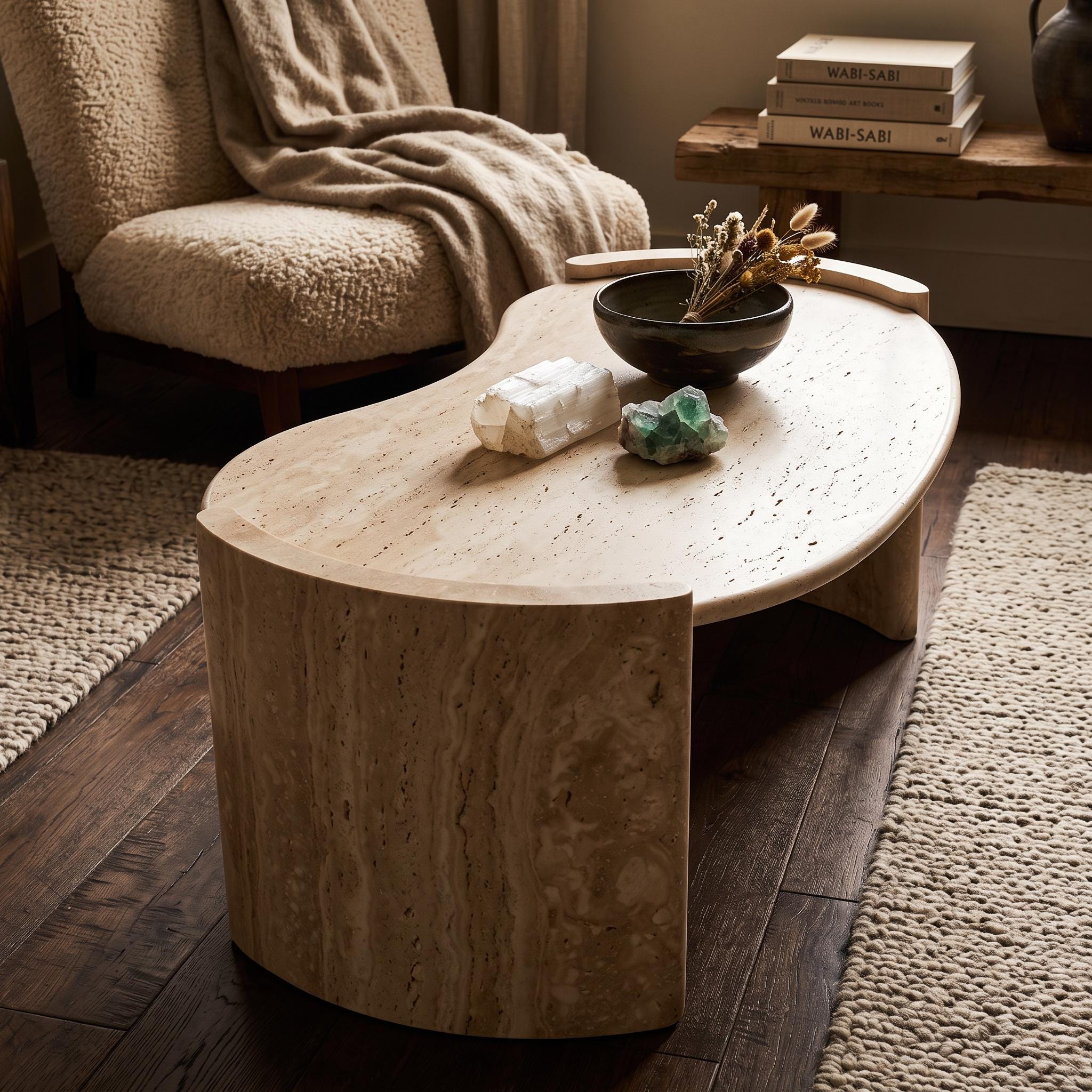 Low Travertine Coffee Table - Etsy