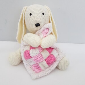 Cream & Pink Toy Bunny Rabbit Knitting Pattern (PDF Download)