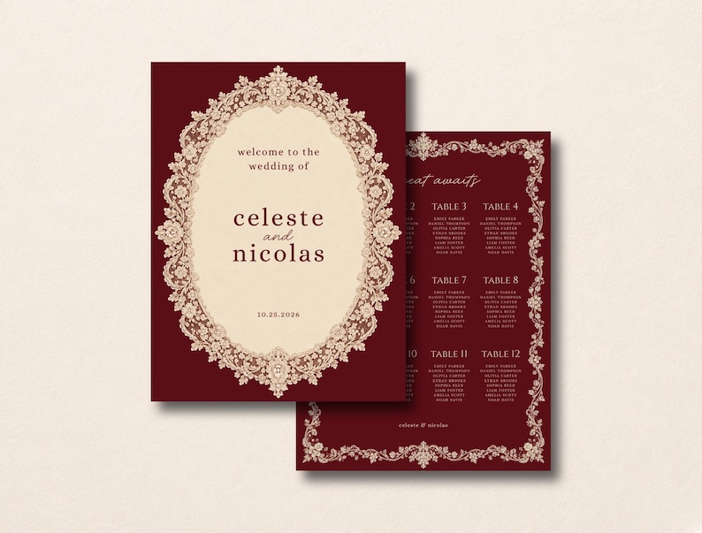 Vintage Lace Wedding Sign Template Editable Canva Welcome Sign Seating Vintage Lace Wedding Sign Template Editable Canva Welcome Sign Seating