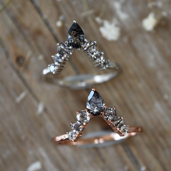 Salt and Pepper Wedding Band Etsy