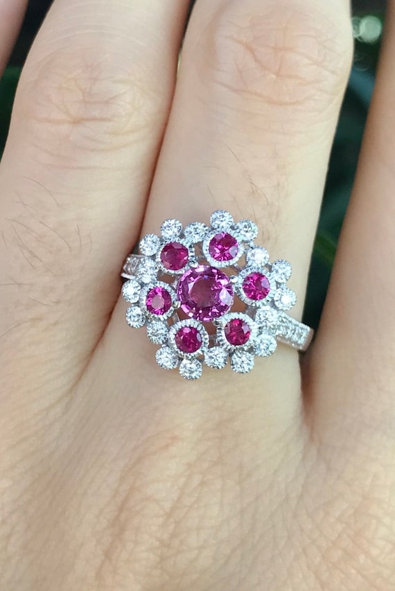 Jared The Galleria Of Jewelry Natural Ruby Ring 7/8 ct tw Diamonds 14K White  Gold | Dulles Town Center